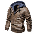 Campera de Cuero 100% Legítimo para Hombre con Capucha Desmontable