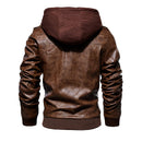 Campera de Cuero 100% Legítimo para Hombre con Capucha Desmontable