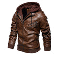Campera de Cuero 100% Legítimo para Hombre con Capucha Desmontable