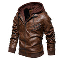 Campera de Cuero 100% Legítimo para Hombre con Capucha Desmontable
